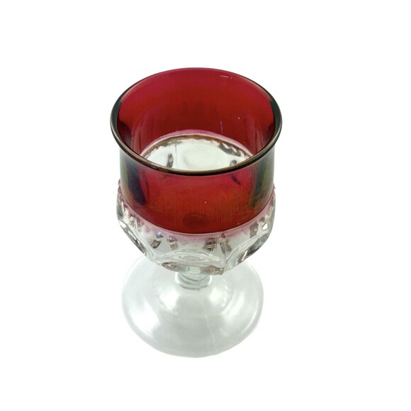 Tiffin Franciscans King Crown Cranberry Flash Water Goblet Crystal Vintage 1950 - Picture 12 of 12